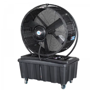Ventilateur mobile de sol avec brumisation 2026  industriel avec grand réservoir Ventilateur avec brumisation entrepôt serre