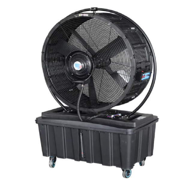 Ventilateur mobile de sol avec brumisation 2026  industriel avec grand réservoir Ventilateur avec brumisation entrepôt serre